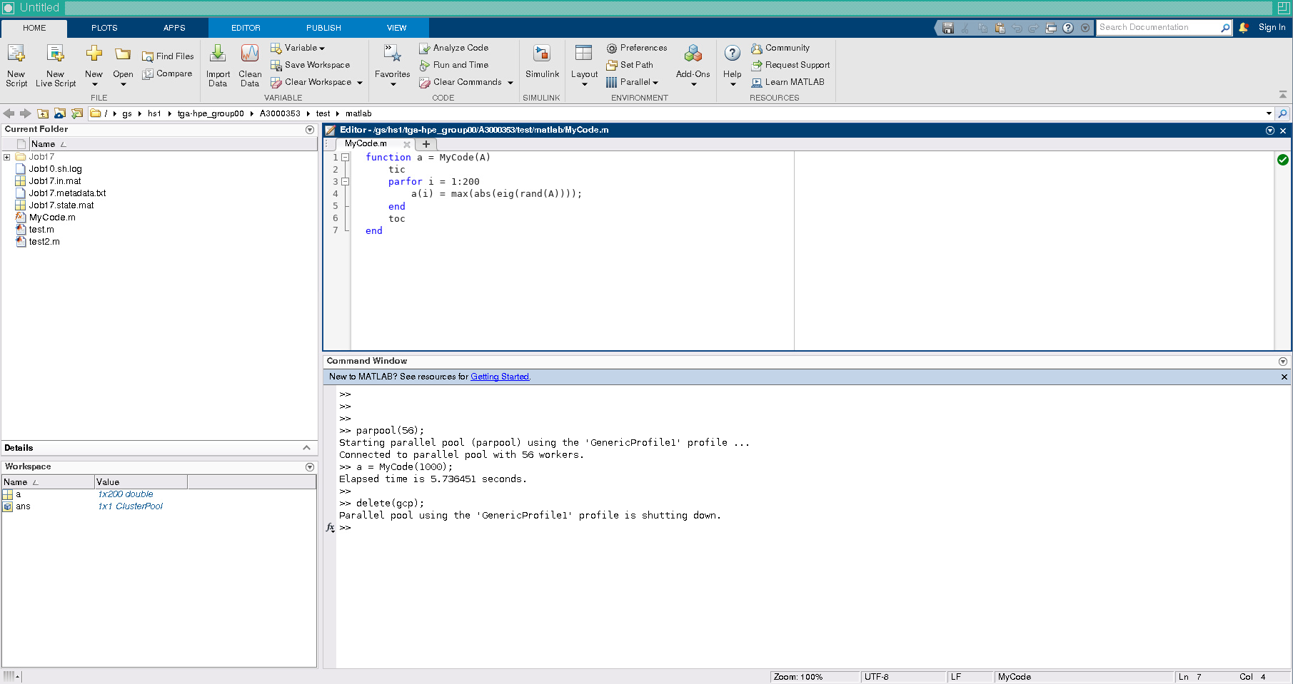 6. Parallel Computing Toolbox の利用 - MATLAB 利用の手引き